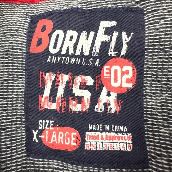 Born Fly Cardigan Sweater Mens XL Anywhere USA Elbow Patch Shawl Collar Preppy - Picture 7 of 11